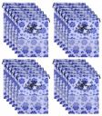 [24 Piece] Heart Home Flower Design Non-Woven Travel Shoe Organizer Space Saving Fabric Storage Bags Organizer (Royal Blue)- HEART4073...