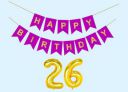 26th Happy Birthday Decoration Kit Purple...
