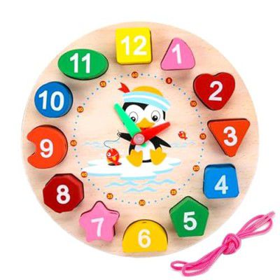 2HEET Wooden Learning Clock for Kids Educational Toy (Multicolor)