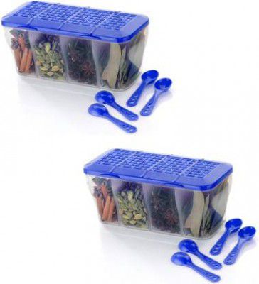 2Mech Plastic Grocery Container - 1800 ml  (Pack of 2, Blue)