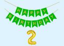 2nd Happy Birthday Decoration Kit Green for...