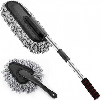 2Pcs Soft Microfiber Duster with Extendable Handle Exterior Scratch Free Car Cleaning Tool