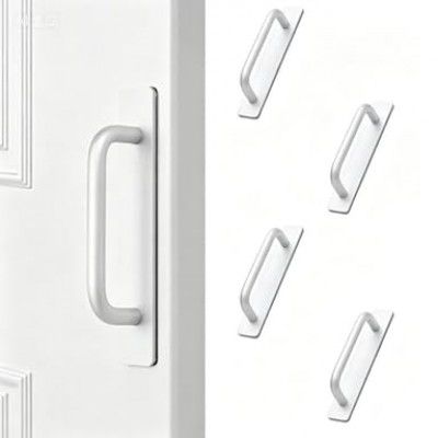3-Pack No Drill Door Handles,Cabinet Handle,Heavy Duty Aluminum Alloy, Silver Finish, 148mm Length, Easy Installation for Kitchen Cabinets, Drawers, Glass Doors, Rental Apartments