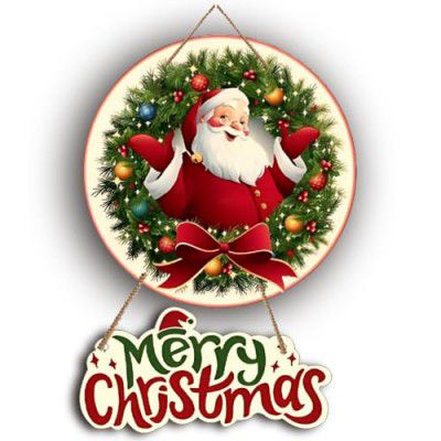 300Sparkles Christmas Decoration Wooden Wall Hanging Ornaments for Home | Living Room | Office | Christmas Party | Church Decoration Xmas Decor CH-04