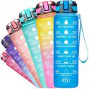 32oz Motivational Time Marker to Ensure You Drink Enough Water Daily for Fitness 1000 ml Bottle...
