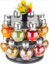 3D METRO SUPER STORE 360° Spice Jars Masala Jars Spice Box Masala Box Spice Container Masala Container Set Of 16 - 250 ml Plastic, Steel Grocery Container  (Clear)...