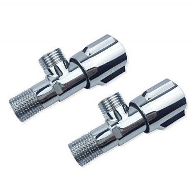 3G Décor Universal Thread Angle Valve Hot and Cold Water Angle Valve Chrome Bathroom Accessories for Toilet Sink Water with Flange - Pack of 02