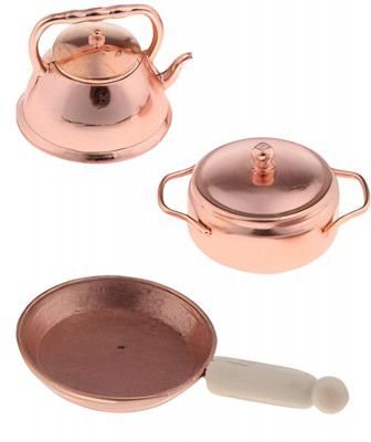 3PCS Kitchen Cooking Kit, Doll House Miniature Kitchen Set