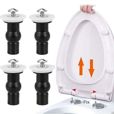 4 Pack Toilet Seat Screws Toilet Seat Hinges Bolt Expanding Rubber Top Nuts Screw Fixings Fix WC Blind Hole Fittings