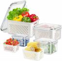 4-Piece Leakproof Fridge Food Containers Set – Transparent Storage Boxes...