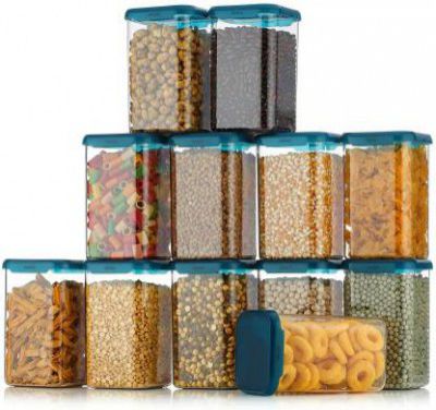 4 SACRED Plastic Grocery Container - 1200 ml (Pack of 12, Clear)