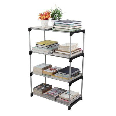 4-Tier Book Rack - Sturdy Multi-Level Storage Organizer for Books