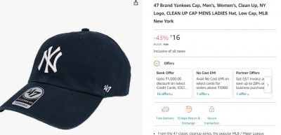 47 Brand Yankees Cap, Mens, Womens, Clean Up, NY Logo, CLEAN UP CAP MENS LADIES Hat, Low Cap, MLB New York