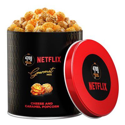 4700BC x Netflix, Gourmet, Cheese & Caramel Popcorn, Tin, 200g