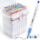 48 Colour Markers - Ohuhu Double Tipped Alcohol Markers - Chisel & Fine Alcohol-based Art Marker Set for Kids, Adults...