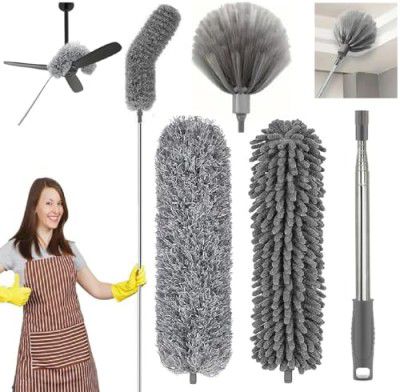 4pcs Dusters Kit Home Cleaning Product Set with 100 inch Extendable Long Rod