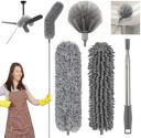 4pcs Dusters Kit Home Cleaning Product Set with 100 inch Extendable Long Rod...