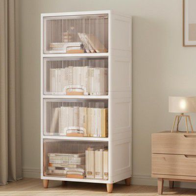 JD FRESH 4 Tier X-Large Cupboard for Storage/Stackable Plastic Storage Cabinet