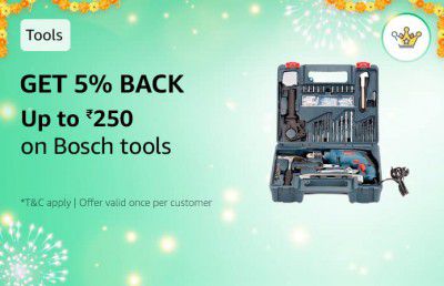 Get 5% Back upto 250 on Bosch tools with 750 Amazon Diamonds