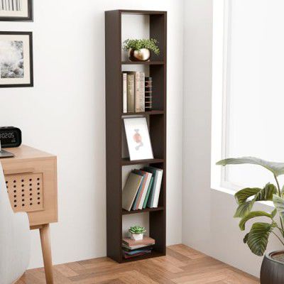Kuber Industries 5 Layer Mdf Wooden Floating Book Shelf Wall Mounted