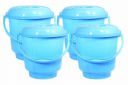 Wonder Homeware 5 Liter Plain LT Heavy Quality Plastic Bucket Pack of 4 Pc...