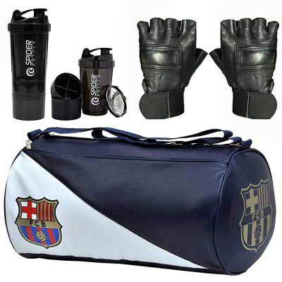 5 OCLOCK SPORTS New Premium Sports Combo of FCB PU-Leather Gym Bag Gym