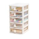 5 Tier Transparent Office Desktop Drawer Storage Box (White)...
