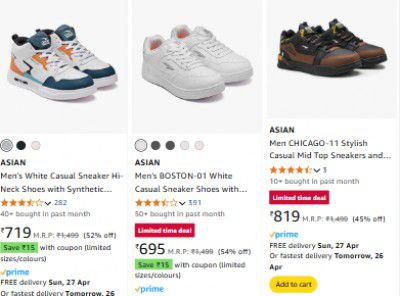 50-70% OFF ON ASIAN sneakers | For Men