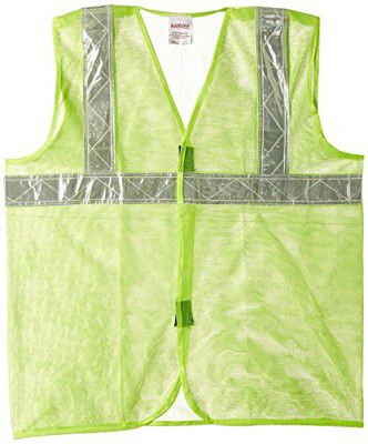 50 GSM Aarvee Cloth Safety Jacket with Reflective Tape (2 inch Tape, Green) - Pack of 10