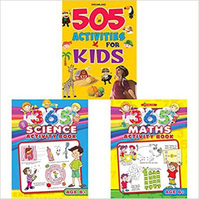 505 Activities For Kids + 365 Science Activity + 365 Math Activity (Set of 3 Books) 
