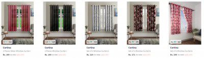 Cortina Curtains And Sheers Starting at Rs 103
