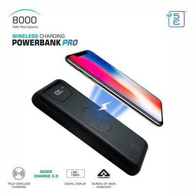 5E 5EPB8KWQC 8000mAH Lithium Polymer Wireless Power Bank (Midnight Black)