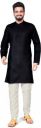 5stitch  Men Solid Cotton Blend Straight Kurta  (Black)...