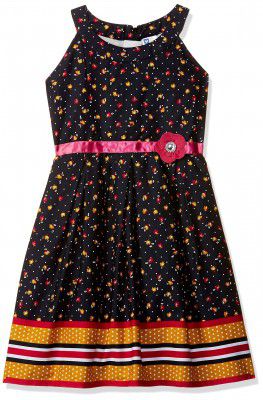 612 League Girls Polyester A-Line Knee-Length Casual Dress