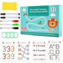 64 Pages Magical Tracing Book Set for Kids – Reusable Pen Control Workbook -1 pc...