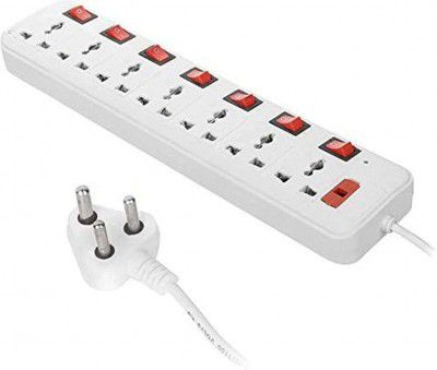 7 Socket Extension Cord With Individual Switches FUSE Led Indicator 7 Socket Extension Boards