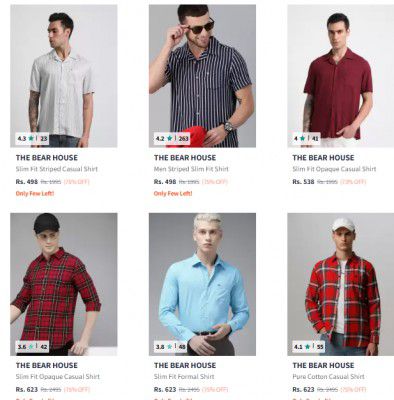 Myntra: 70-75% Off On The Bear House Shirt | For Men