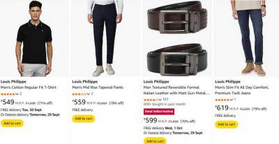 70%-84% OFF | LOUIS PHILIPPE CLOTHING