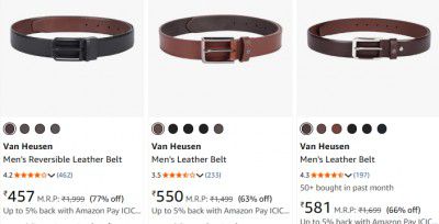 77% OFF | Van Heusen Belt FOR MEN