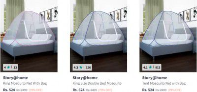 79% OFF - Story@home Mosquito Net Starts at Rs 524