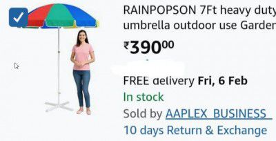 7Ft heavy duty garden umbrella outdoor use Garden umbrella outdoor big size tilt adjustable With Stand AB_4 (Multicolor)