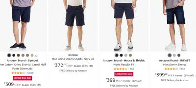 88% Off on Amazon Brand Men's Shorts | Starts @309