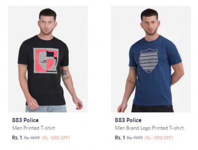883 police T-shirts at Rs.1