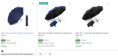 Upto 89% Off - Umbrellas starting From Rs.217