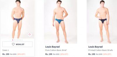 90% OFF -  Louis Bayrad Men's Briefs @199