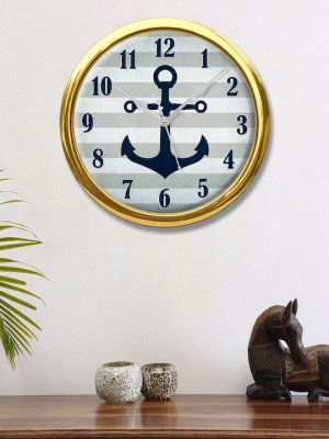 999Store Grey & White Printed Contemporary Wall Clock