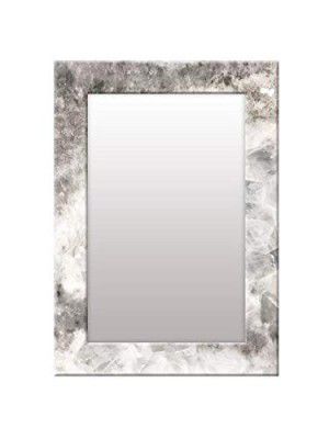 999Store Printed Hanging Mirror for Bedroom Mirrors for Decorating Wall White Stone Rustic washroom Bathroom Mirror