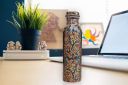 AC Anand Craft Printed Copper Water Bottle 1 Liter Leak Proof Lacquer Coated Pure Copper for Travelling Purpose, Yoga Ay...