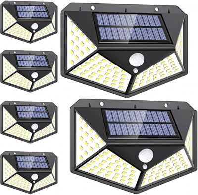AG Motion Sensor Solar LED Light for Home, Garden Wireless Security Motion Sensor Light with Automatic Motion Sensor with 100 LED Night Light (Black- Pack 1)
