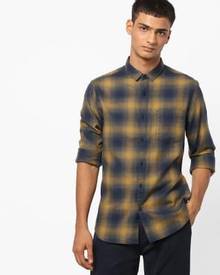 AJIO Checked Shirt with Patch Pocket